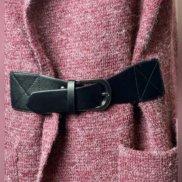 Soft Surroundings Marled Red Solange Belted Longline Sweater Vest Size L - Picture 4 of 11